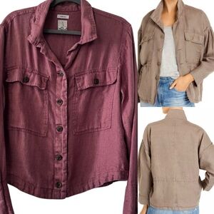 Joie 100% Linen Lagonlook Shacket Top in Dusty Pink size Large